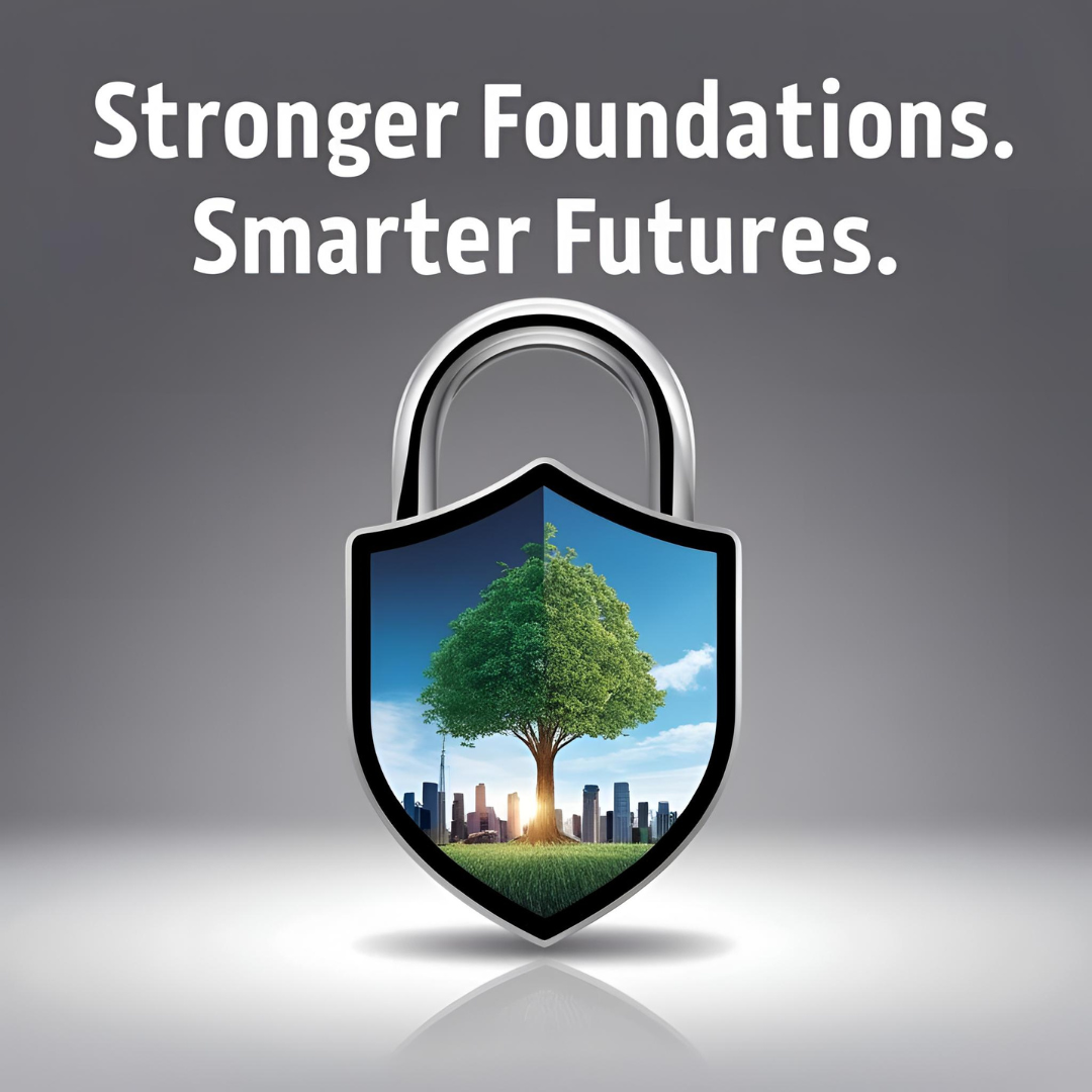 Digital shield with rising growth arrow, symbolizing how strong cybersecurity foundations drive business success and resilience
